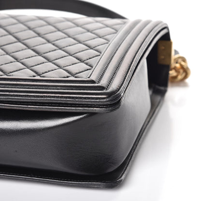 Chanel Lambskin Quilted Large Boy Flap Black 8 of 13