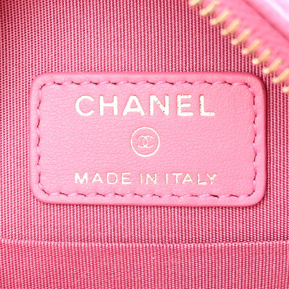 Chanel Caviar Quilted Gripoix CC Round Clutch With Chain Pink 6 of 10