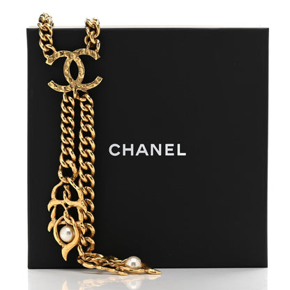 Chanel Metal Pearl CC Chain Necklace Gold 7 of 7