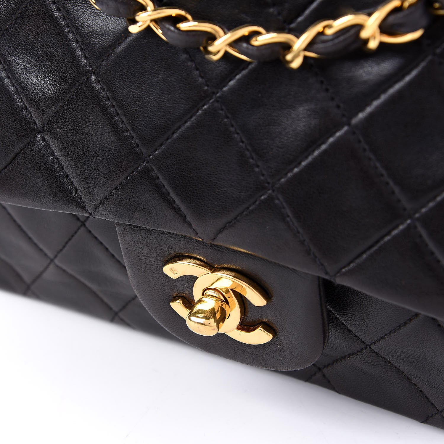 Chanel Lambskin Quilted Medium Double Flap Black 10 of 10