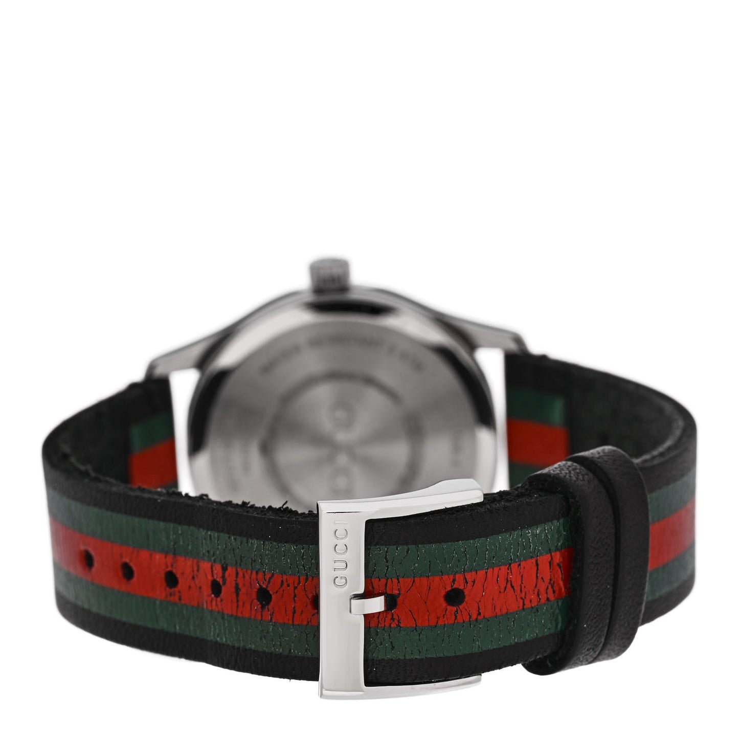 Stainless Steel Calfskin 38mm G-Timeless Stripe Web Quartz Watch Black