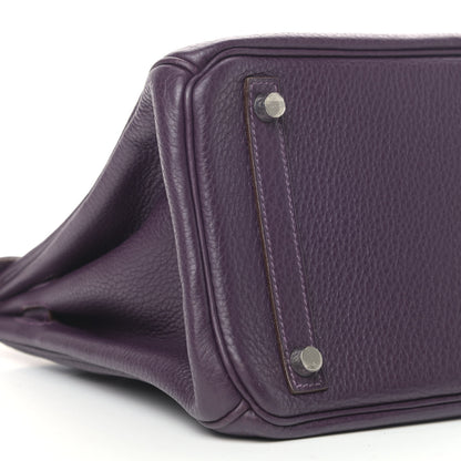 Hermes Taurillon Clemence Birkin 30 Raisin 8 of 9