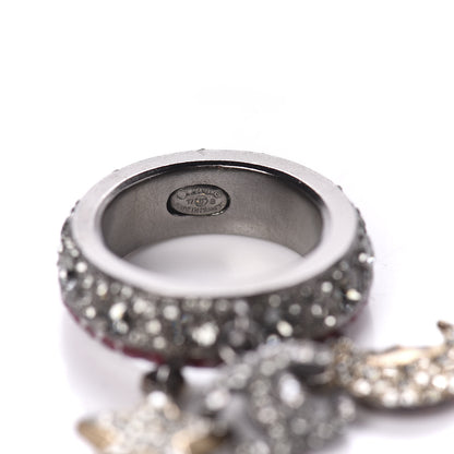 Chanel Crystal CC Star Moon Ring 52 Silver 4 of 4