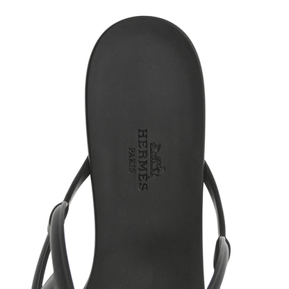 Hermes Rubber Womens Egerie Sandals 41 Black 7 of 9
