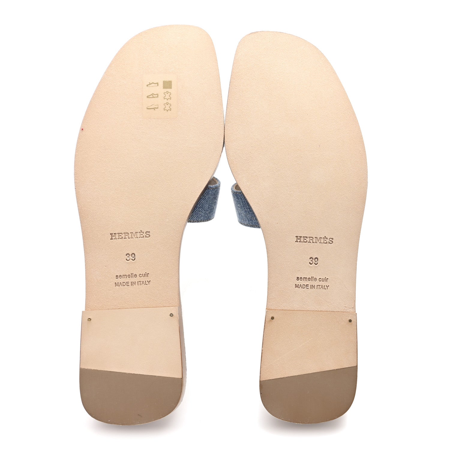 Hermes Denim Canvas Oran Sandals 39 Bleu Clair 6 of 10