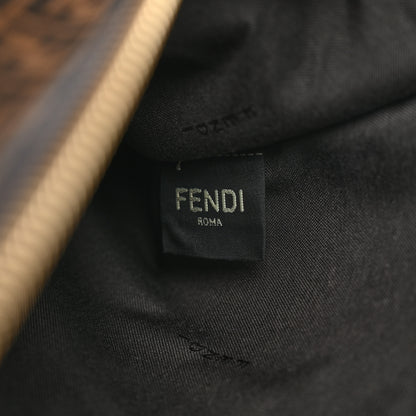 Fendi Suede Vitello King Micro FF Medium Flat Pouch Sigaro Marrone Ebano 7 of 8