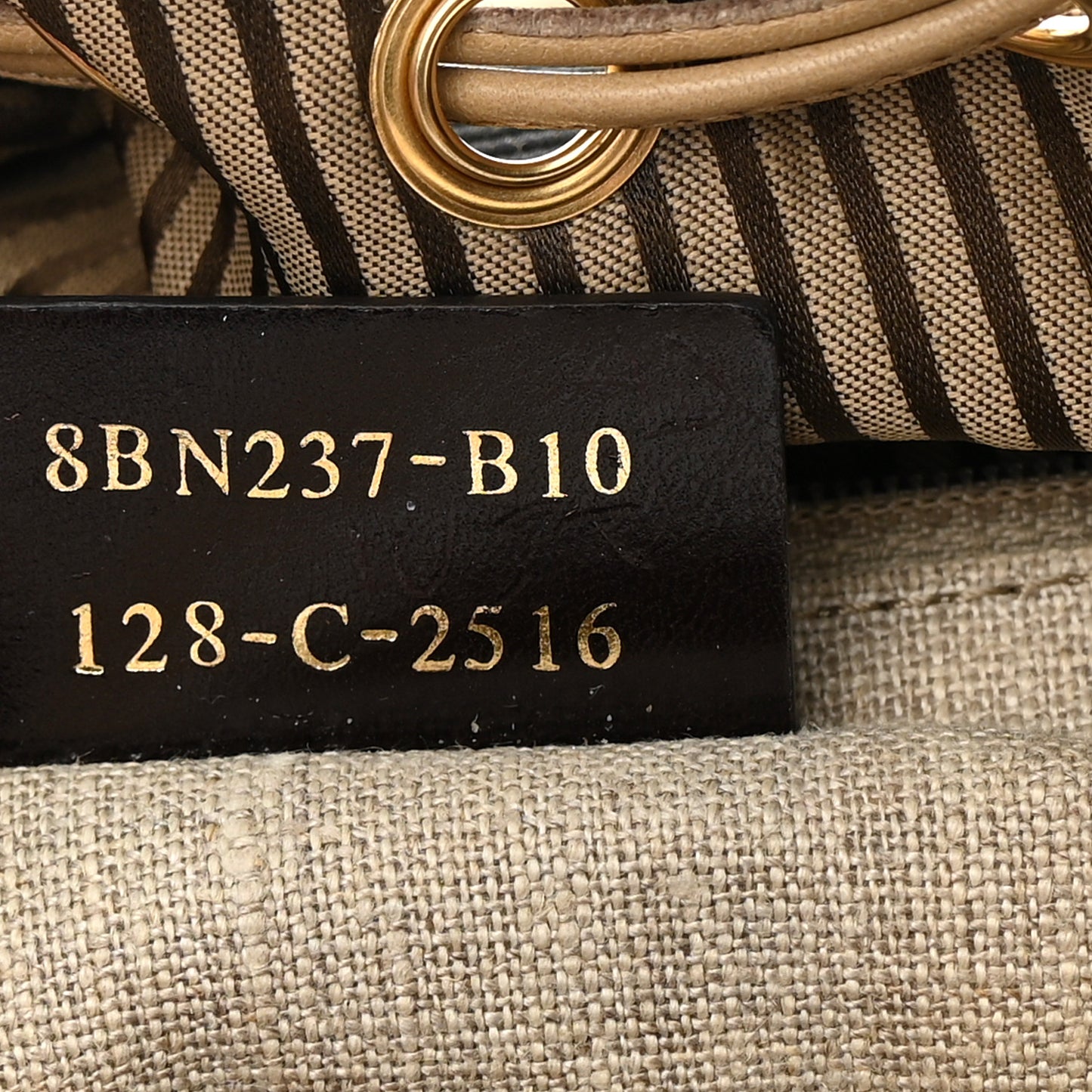 Calfskin Studded Medium B Fab Drawstring Tote Miel Scuro