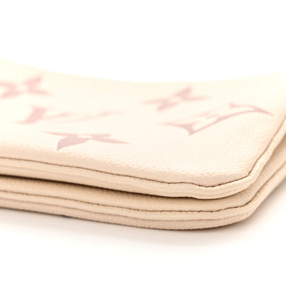 Louis Vuitton Empreinte Monogram Giant Double Zip Pochette Creme Bois de Rose 10 of 11