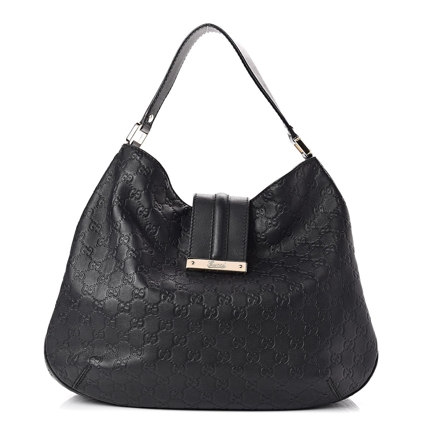 Guccissima Large New Ladies Web Hobo Black