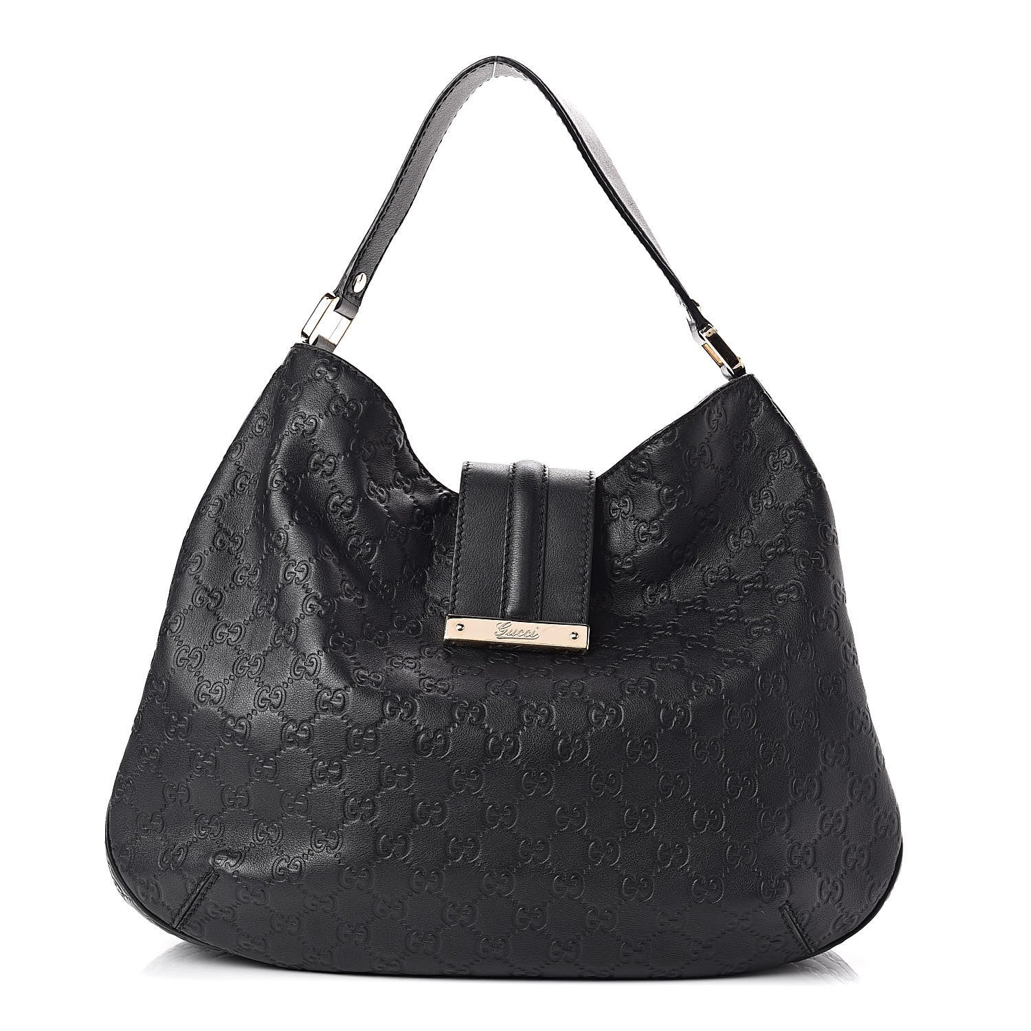 Gucci Guccissima Large New Ladies Web Hobo Black 1 of 10