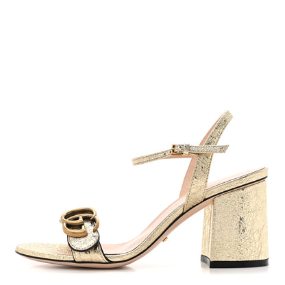 Gucci Galassia GG Marmont Ankle Wrap 75mm Sandals 36.5 Platino 1 of 10