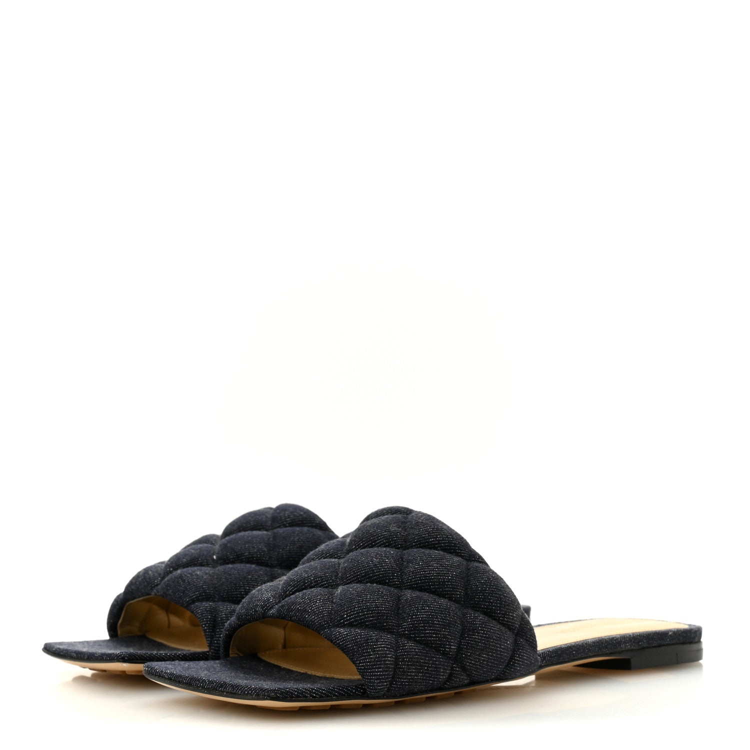 Bottega Veneta Denim Matelasse Padded Flat Sandals 36.5 Indigo 3 of 7