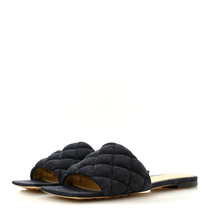 Bottega Veneta Denim Matelasse Padded Flat Sandals 36.5 Indigo 3 of 7