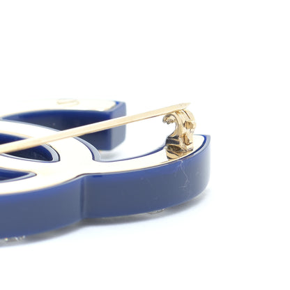 Chanel Resin Crystal La Pausa CC Brooch Blue 3 of 5