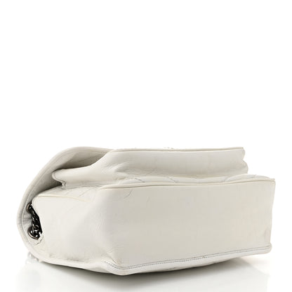 Saint Laurent Crinkled Calfskin Matelasse Monogram Medium Niki Chain Satchel Ivory 4 of 12