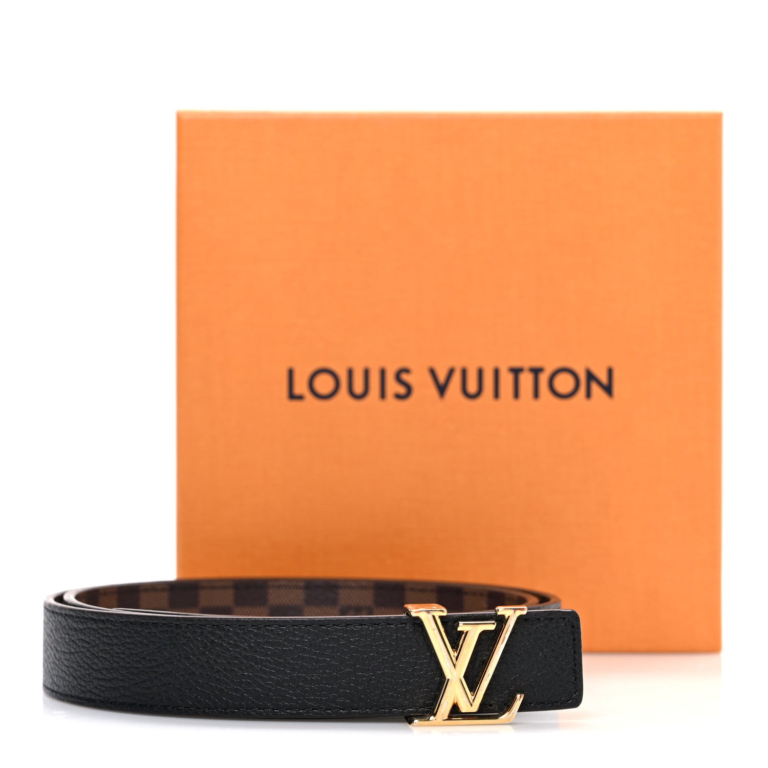Louis Vuitton Calfskin Damier Ebene 25mm LV Iconic Reversible Belt 80 32 Black 6 of 6