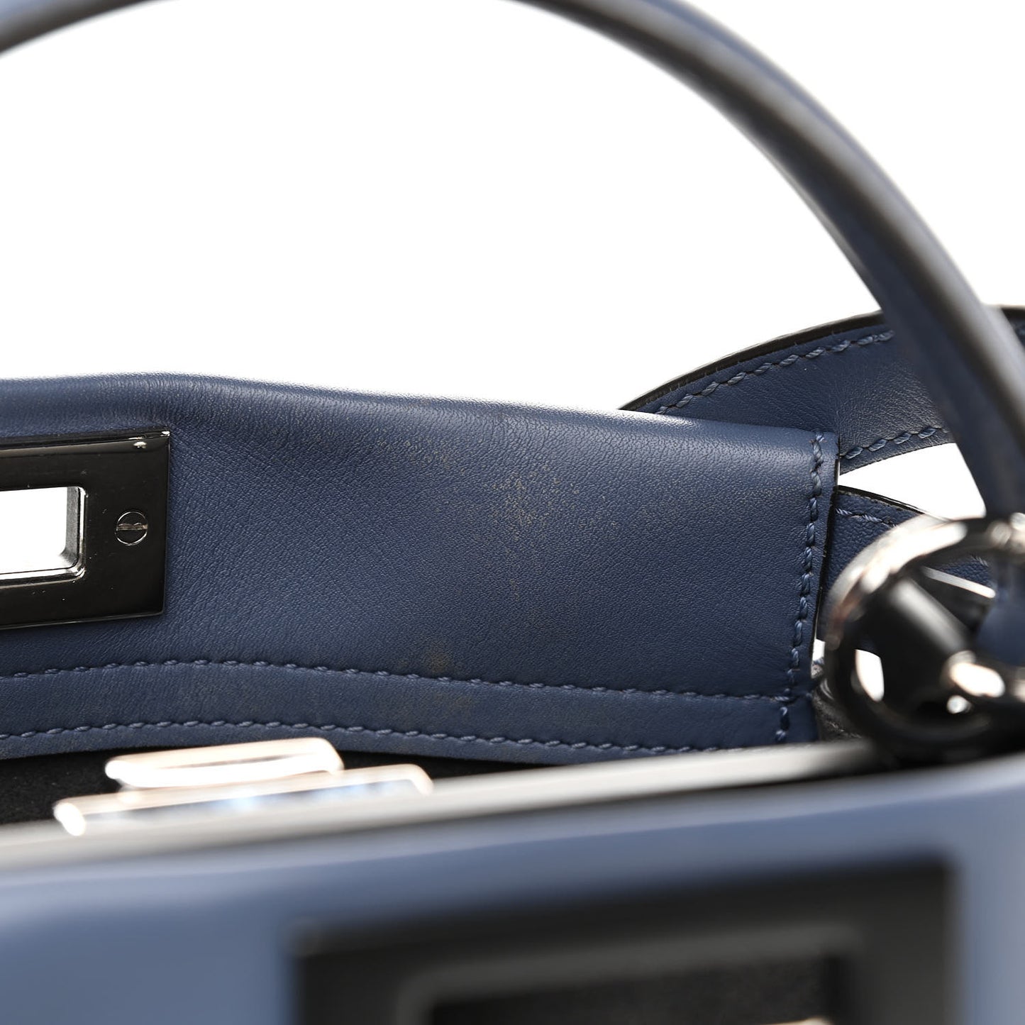 Calfskin Medium Peekaboo Iconic Satchel Blue