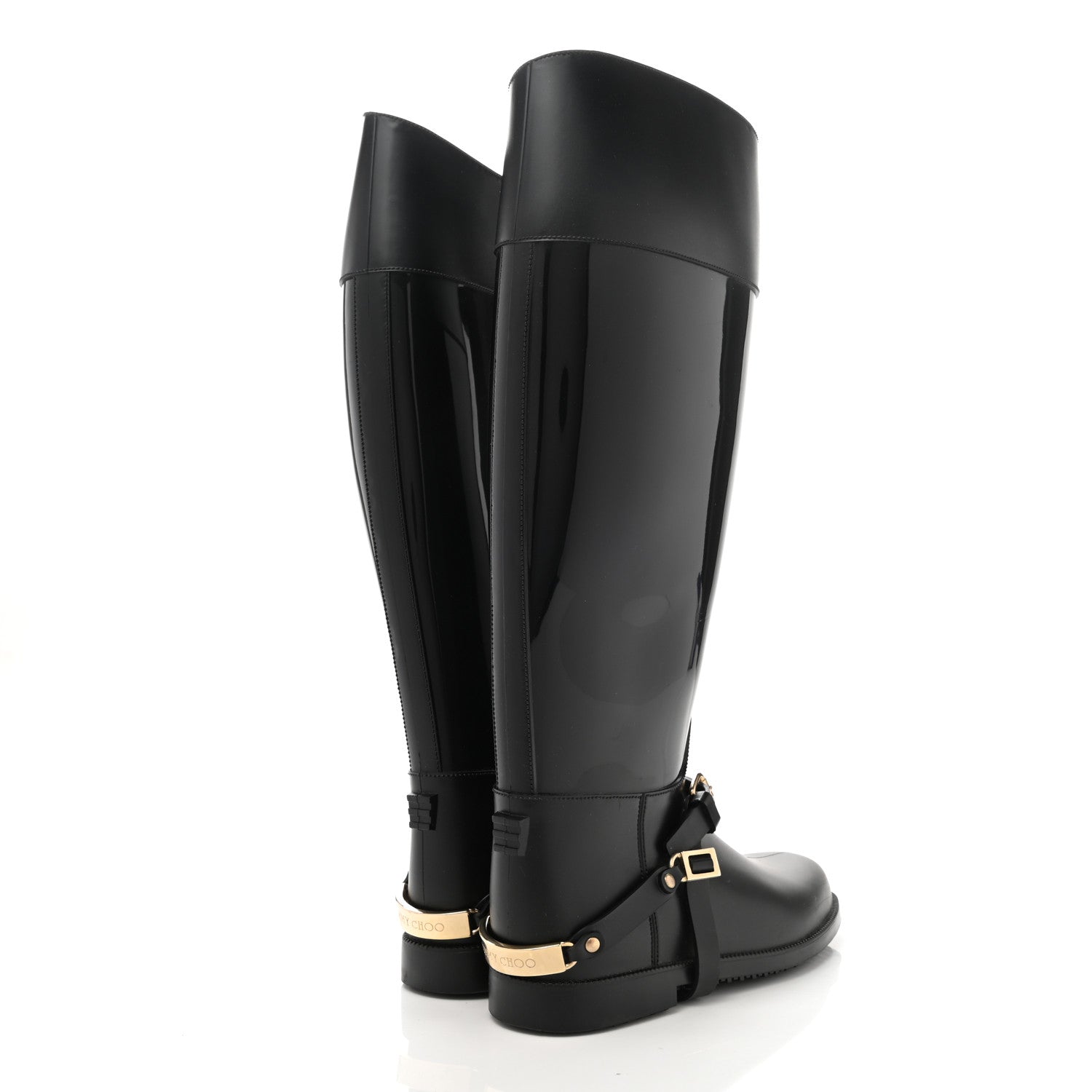Jimmy Choo PVC Rubber Cheshire Rain Boots 38 Black 4 of 7