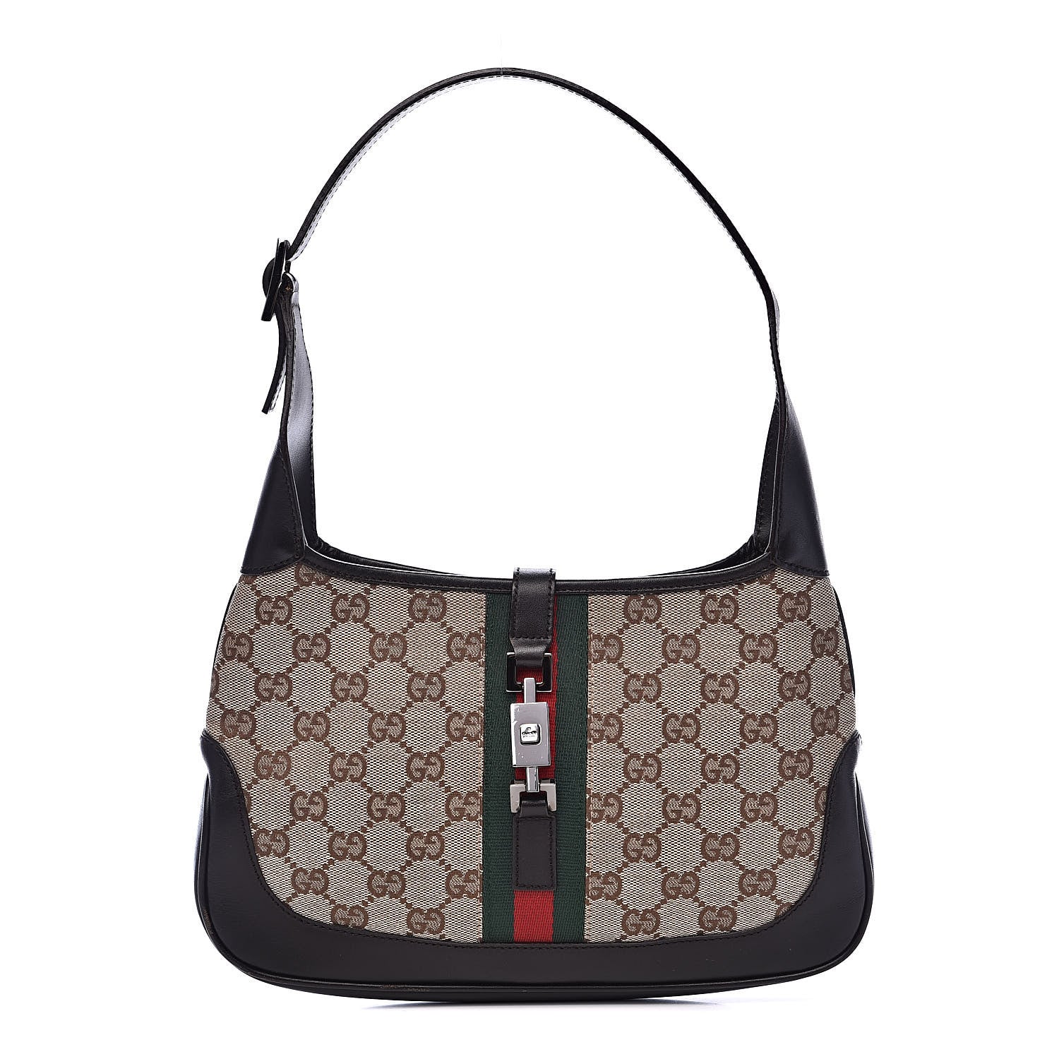 Gucci Monogram Web Small Jackie O Hobo Dark Brown 1 of 13
