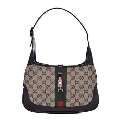 Gucci Monogram Web Small Jackie O Hobo Dark Brown 1 of 13