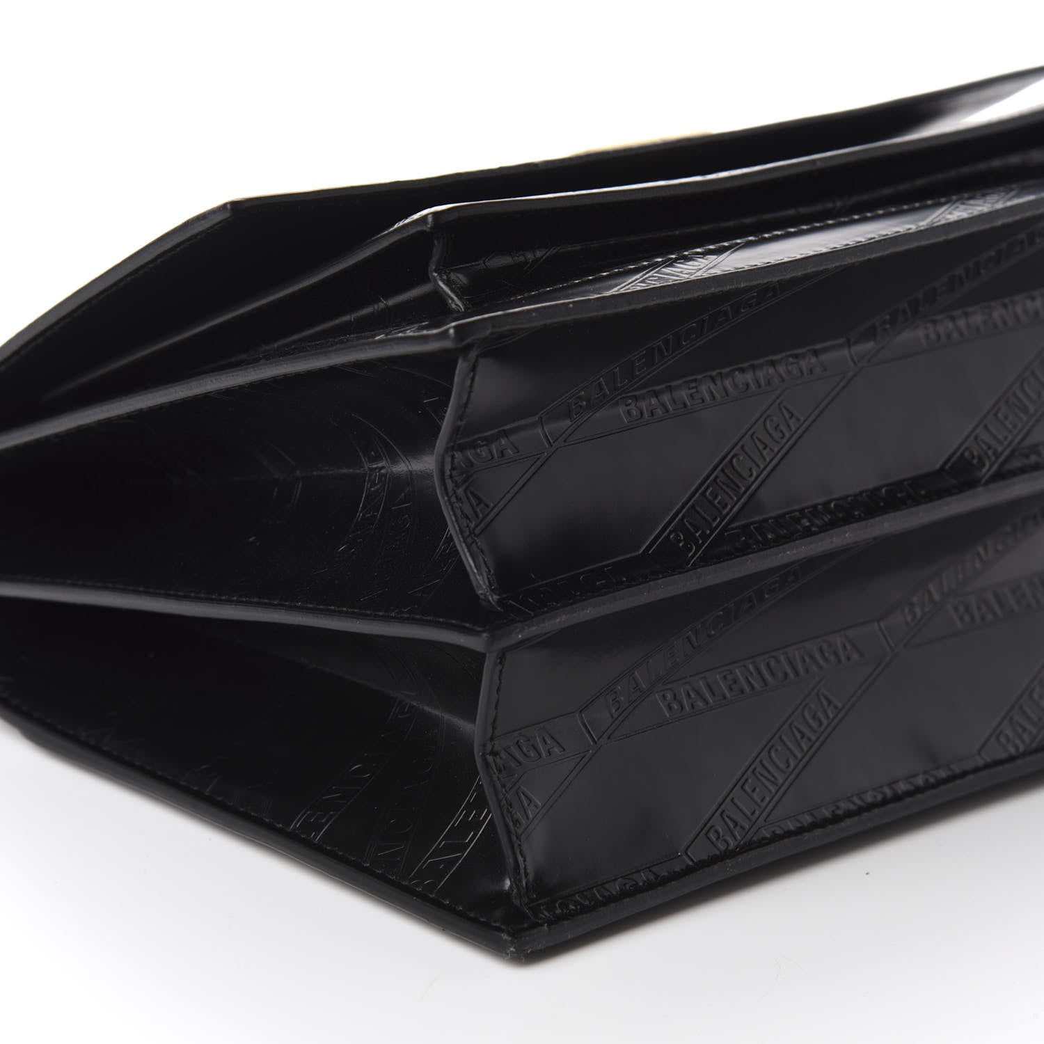 Balenciaga Calfskin Losange Monogram Embossed Medium Sharp Top Handle Bag Black 6 of 10
