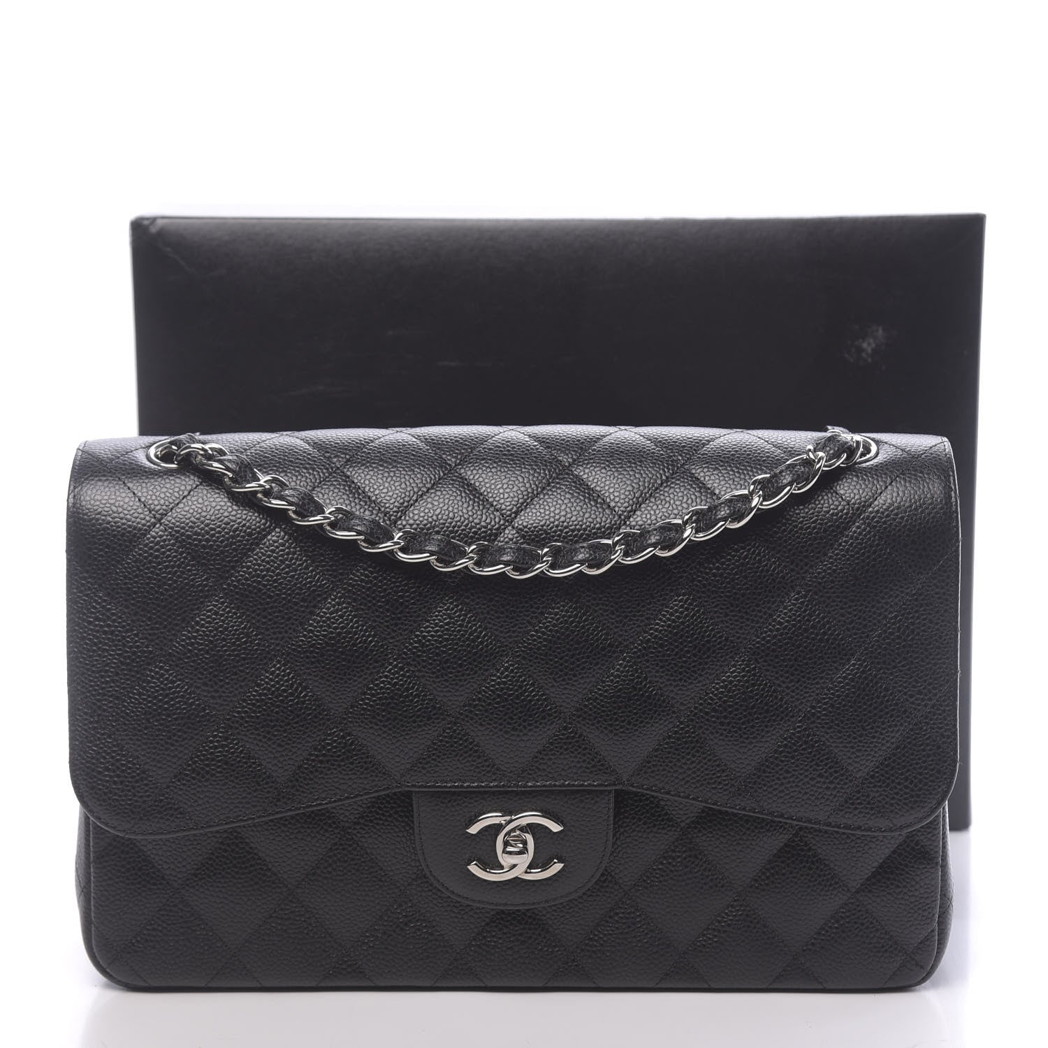 Chanel Caviar Quilted Jumbo Double Flap Black 11 of 11