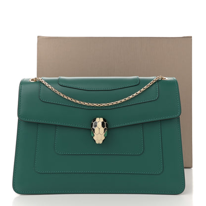 Bulgari Calfskin Serpenti Forever Snake Strap Crossbody Bag Emerald Green 11 of 11