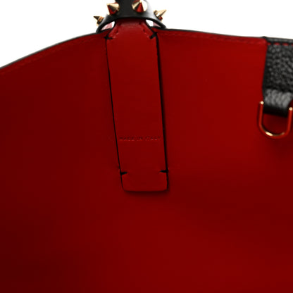 Christian Louboutin Calfskin Degrade Leopard Print Spikes East West Cabata Tote Black Multi 7 of 11