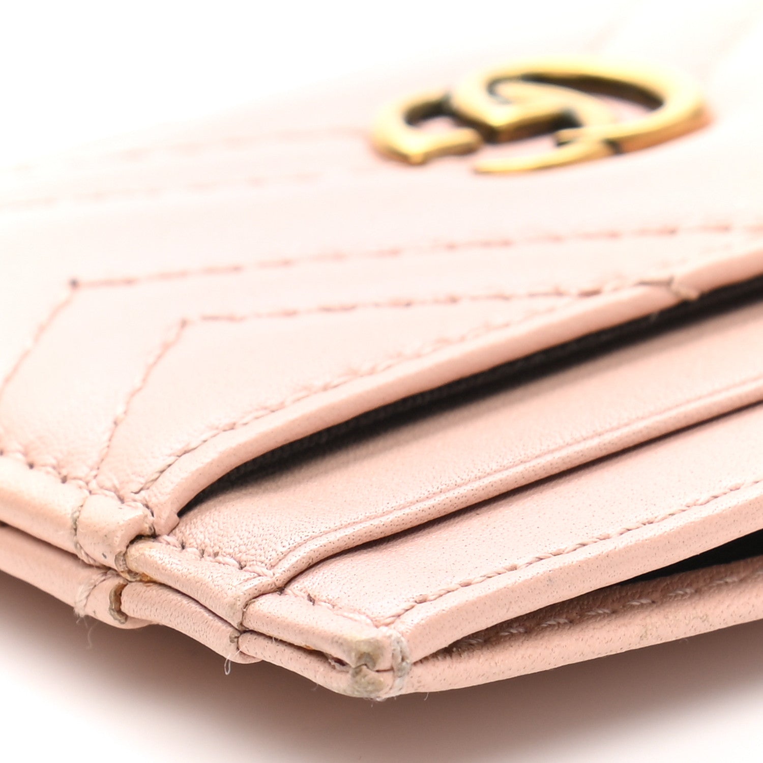 Gucci Calfskin Matelasse GG Marmont Card Holder Perfect Pink 10 of 10