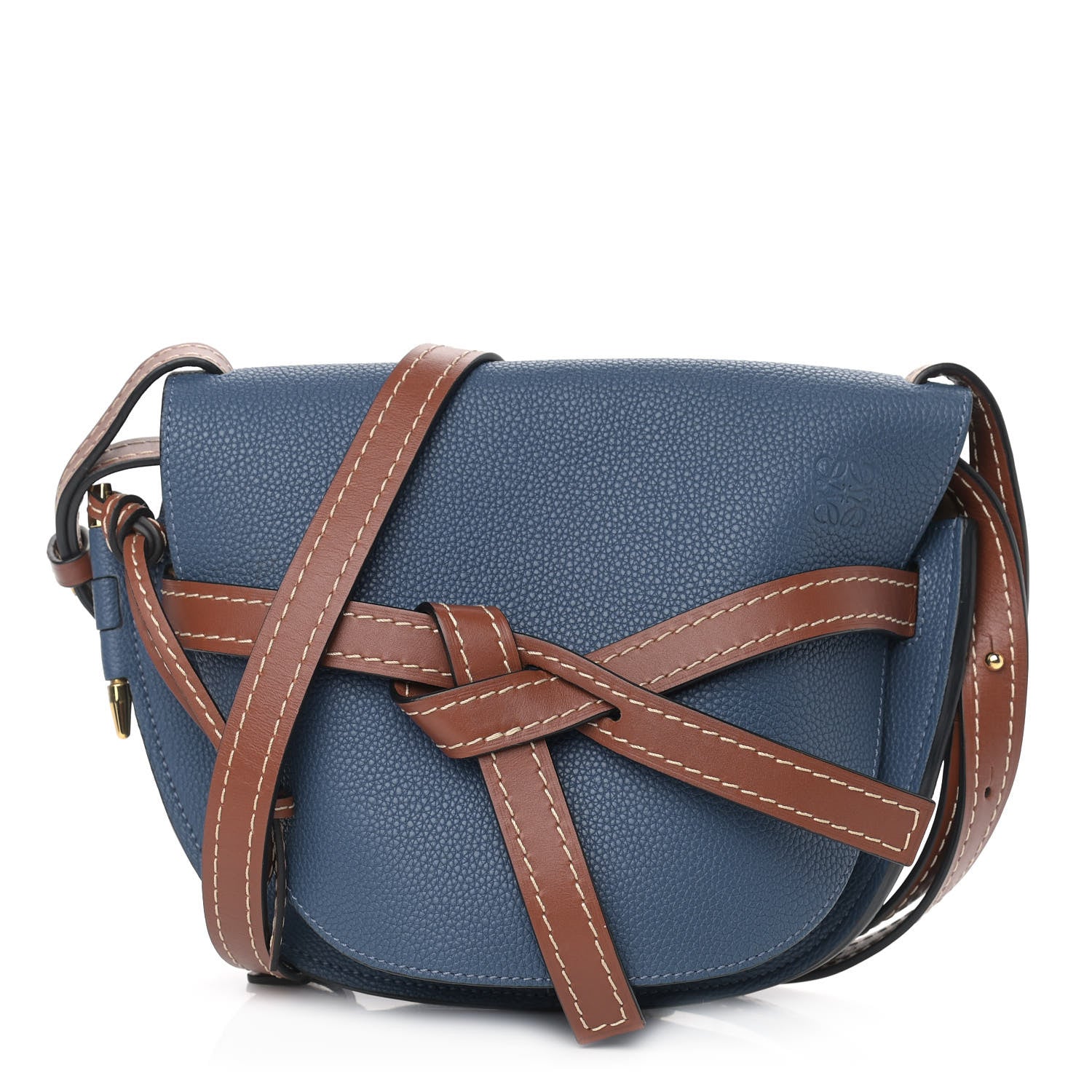 Loewe Grained Calfskin Small Gate Crossbody Bag Varsity Pecan 1 of 8