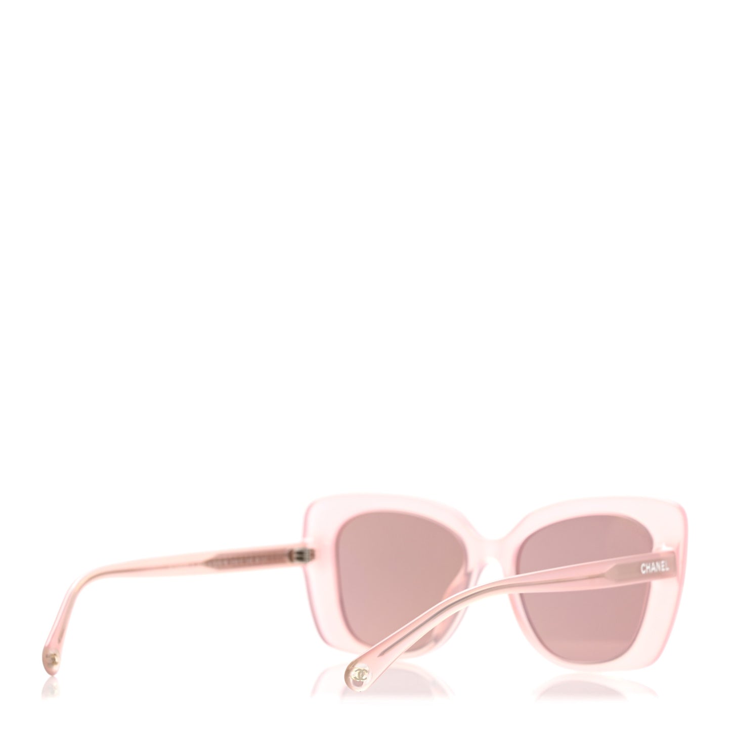 Acetate Rectangle Sunglasses 5504-A Light Pink