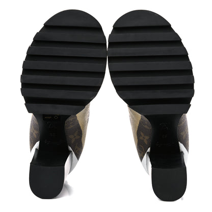 Louis Vuitton X LOL Calfskin Monogram Star Trail Ankle Boots 35 Gold Silver 5 of 9
