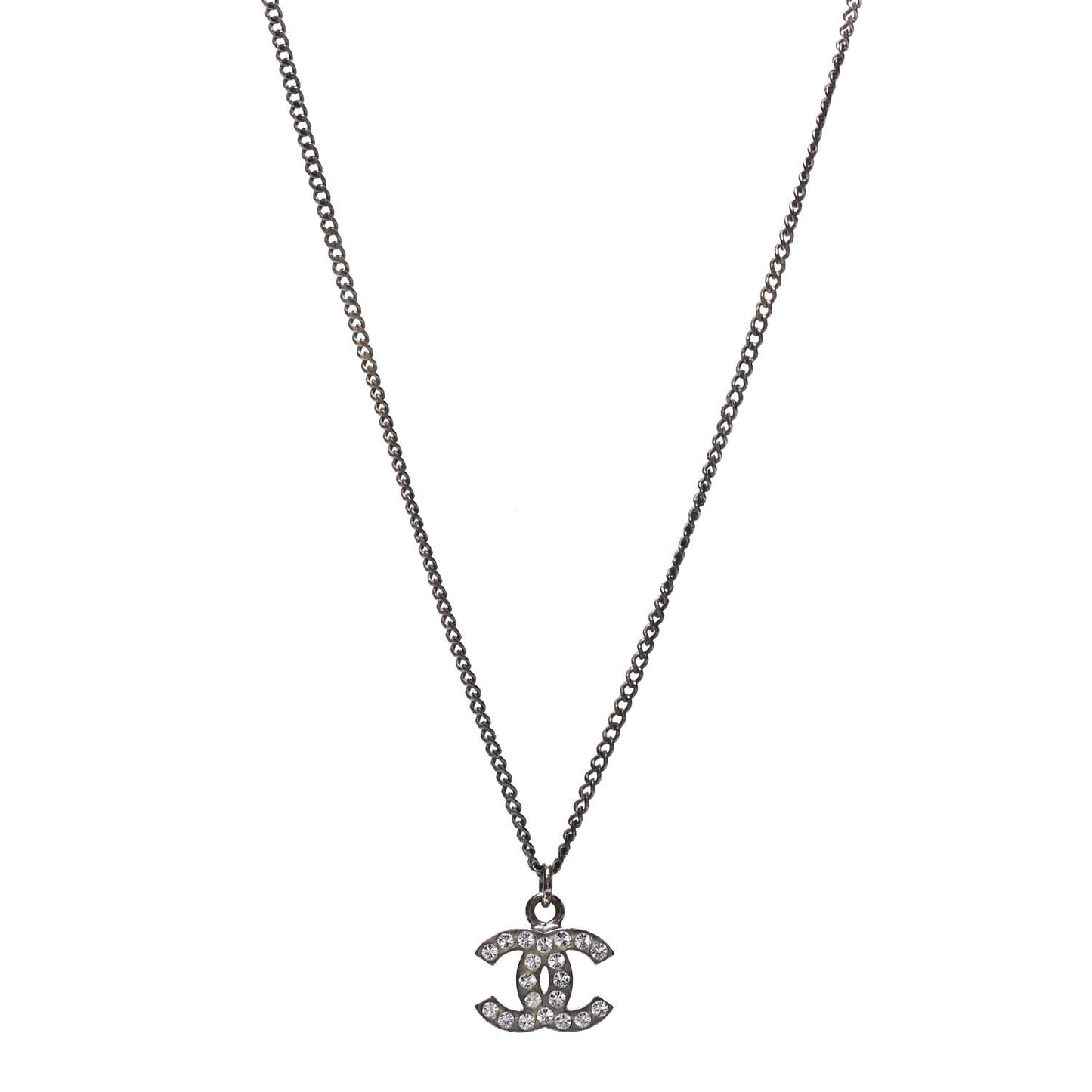 Crystal CC Necklace Silver