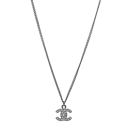 Chanel Crystal CC Necklace Silver 1 of 6