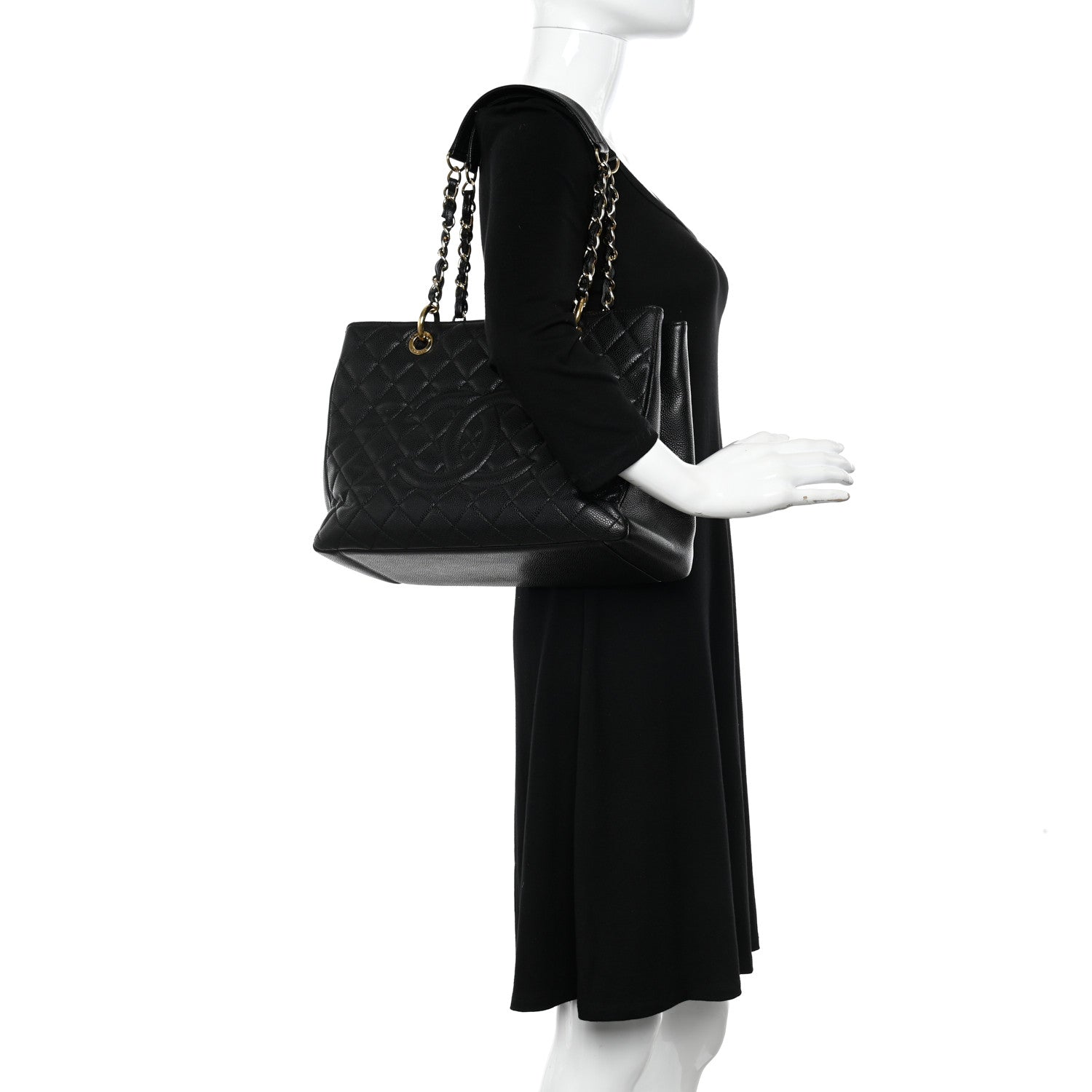 Chanel Caviar Quilted Grand Shopping Tote GST Black 2 of 10