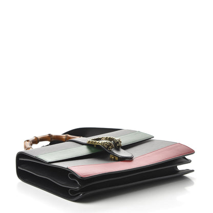 Gucci Calfskin Bamboo Web Large Dionysus Top Handle Bag Black Bright Evergreen Hibiscus Red 4 of 10