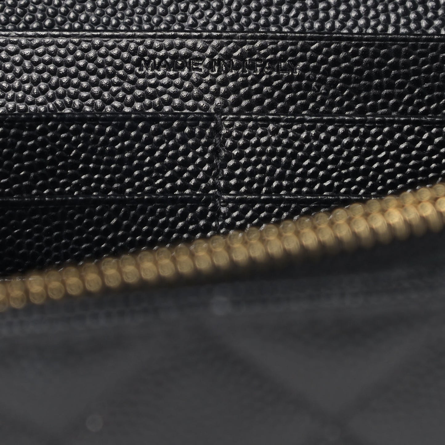 Grain De Poudre Mixed Matelasse Triquilt Monogram Chain Wallet Black