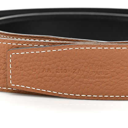 Hermes Togo Box 32mm H Belt 95 38 Gold Black 3 of 4