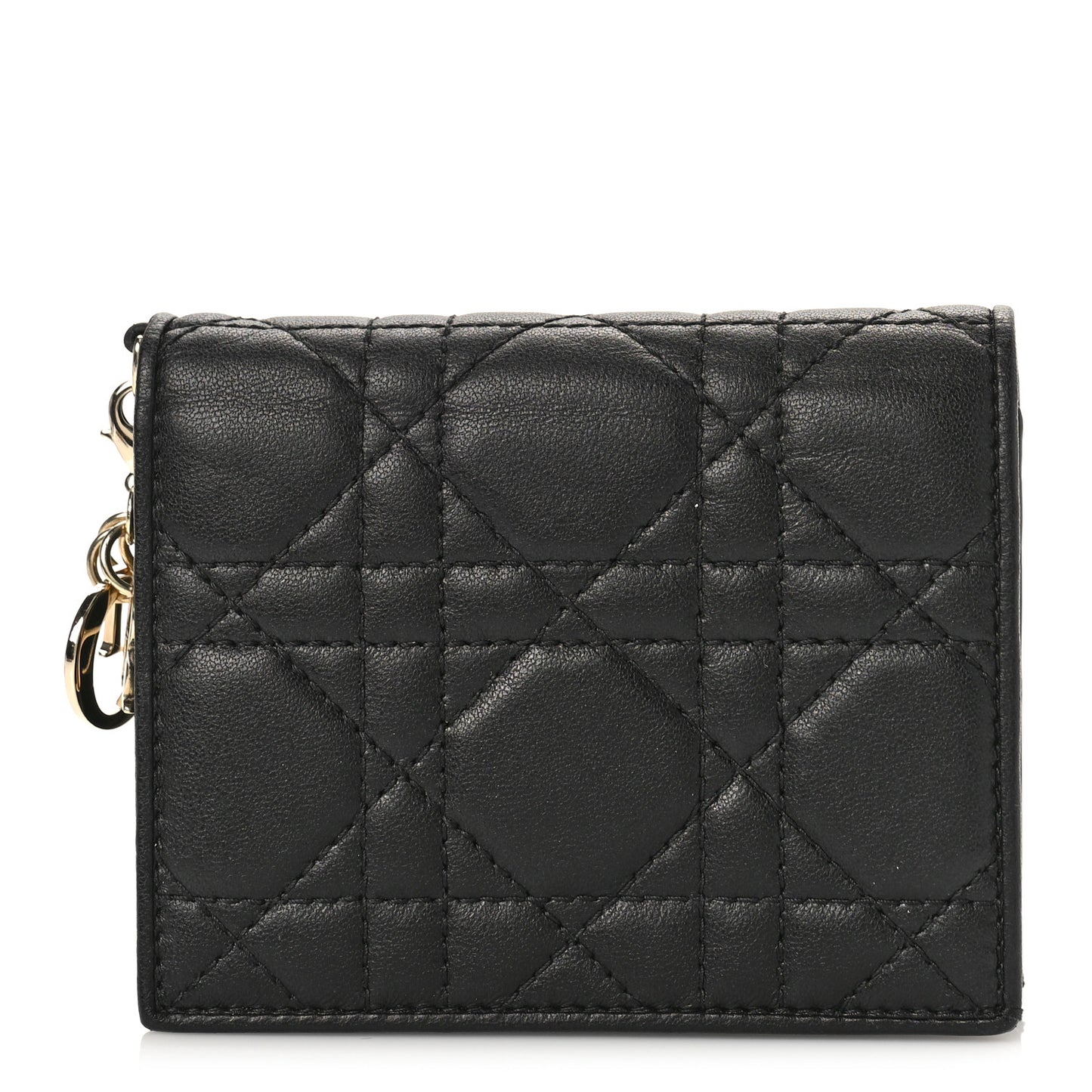 Lambskin Cannage Mini Lady Dior Wallet Black