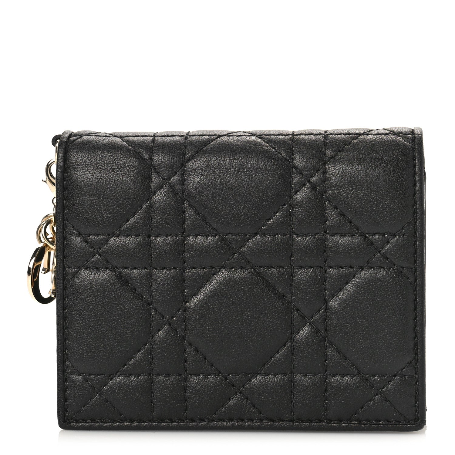 Christian Dior Lambskin Cannage Mini Lady Dior Wallet Black 1 of 8