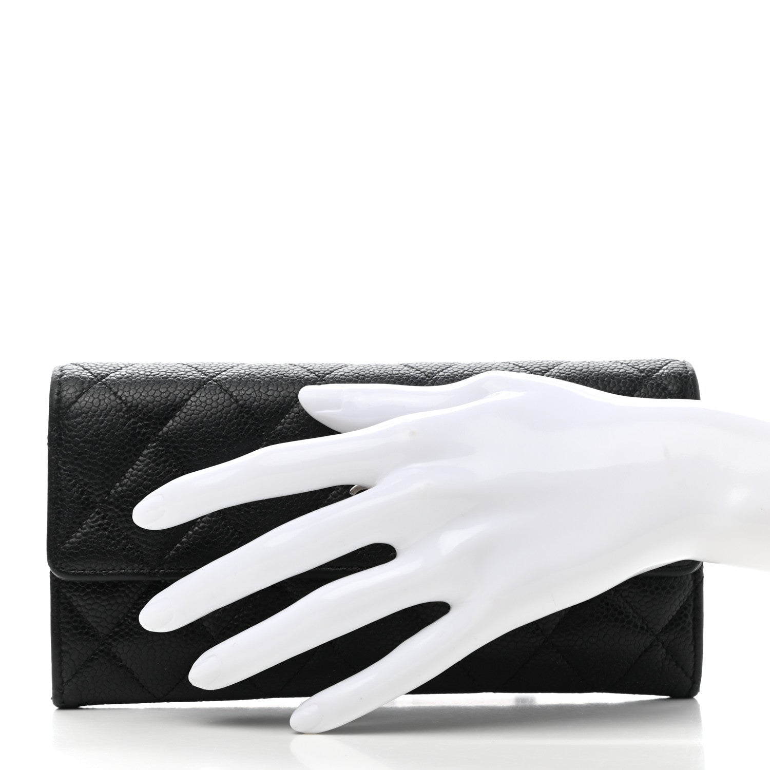 Chanel Caviar Quilted Large Gusset Flap Wallet Black 2 of 10