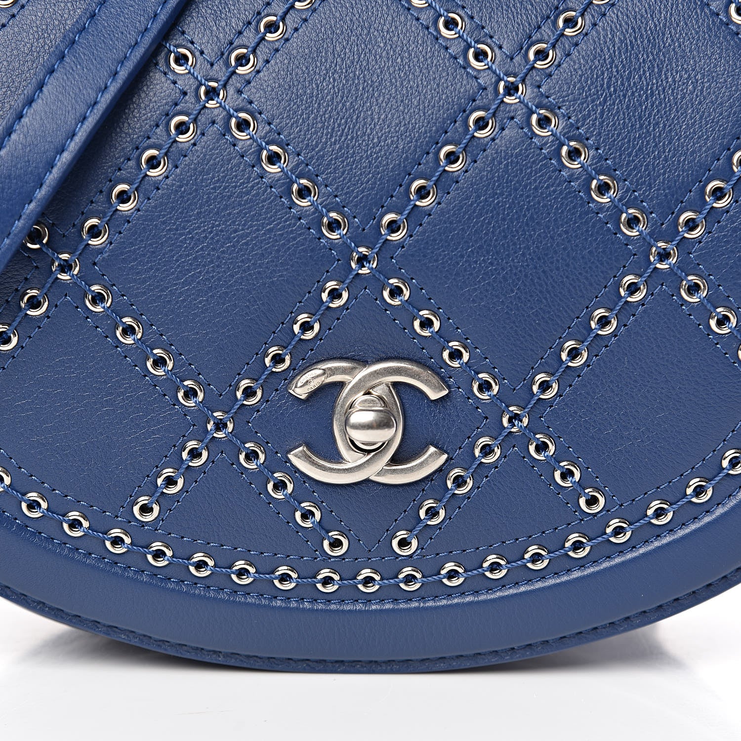Chanel Calfskin Coco Eyelets Small Flap Bag Blue 10 of 10