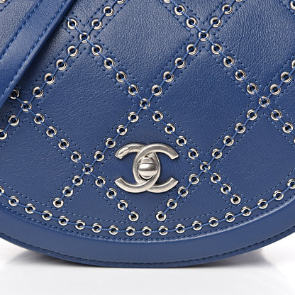 Chanel Calfskin Coco Eyelets Small Flap Bag Blue 10 of 10