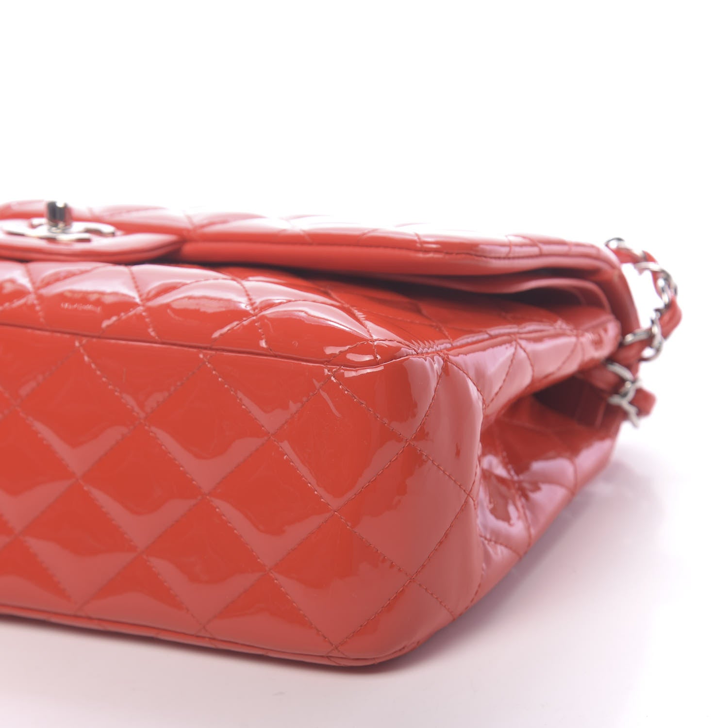 Chanel Patent Quilted Jumbo Double Flap Red 9 of 10