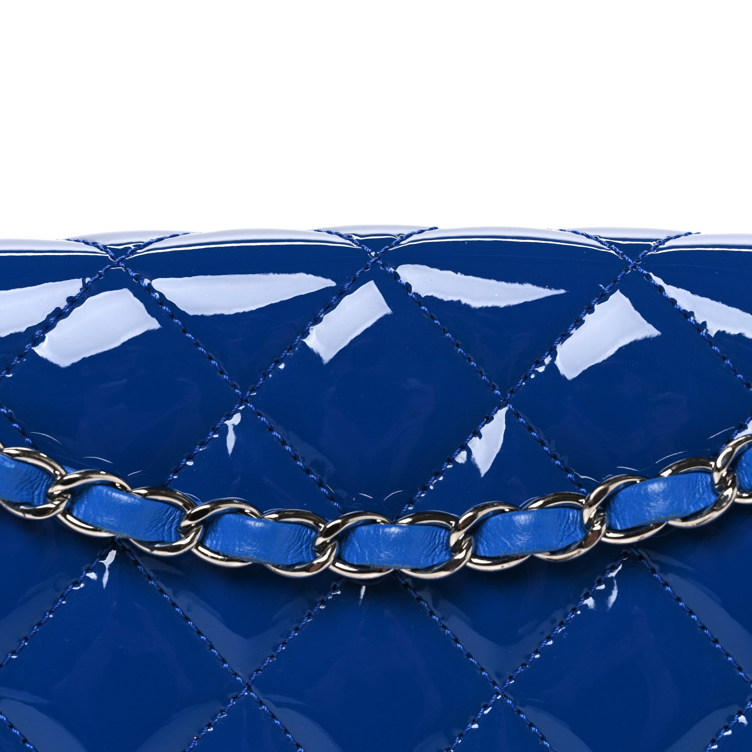 Chanel Patent Quilted Large Coco Shine Flap Blue 1891209