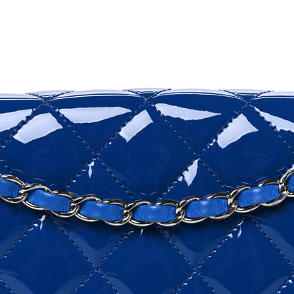 Chanel Patent Quilted Large Coco Shine Flap Blue 8 of 11