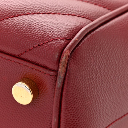 Saint Laurent Grain De Poudre Matelasse Chevron Monogram Shopping Bag Oxblood 11 of 15