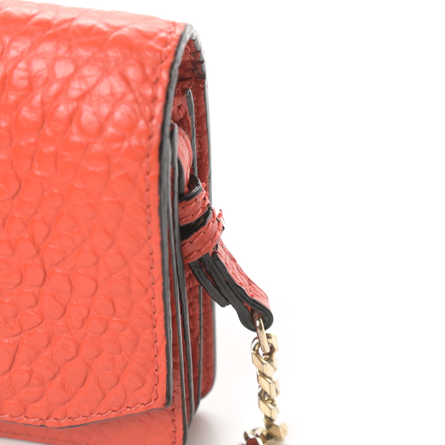 Burberry Signature Grain Small Madison Chain Clutch Orange 16 of 17