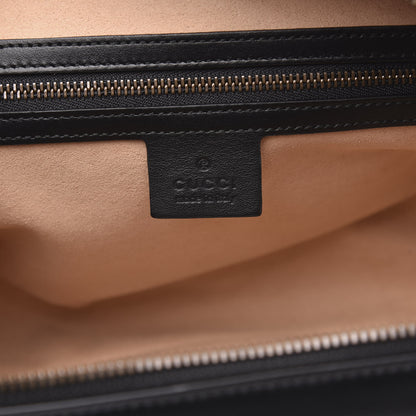 Gucci Calfskin Matelasse Sylvie Web Small GG Marmont Top Handle Shoulder Bag Black 6 of 11