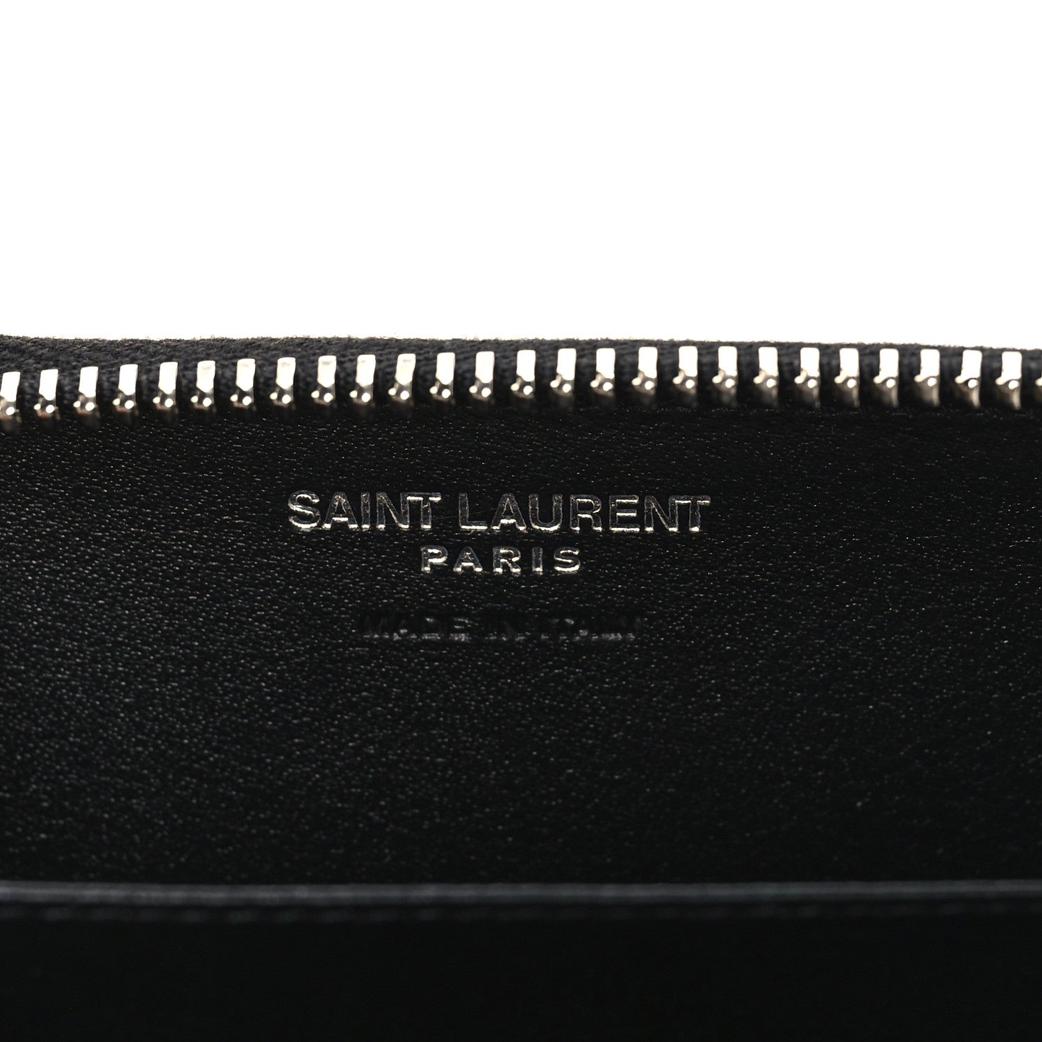 Saint Laurent Calfskin Compact Zip Coin Purse Black 6 of 6